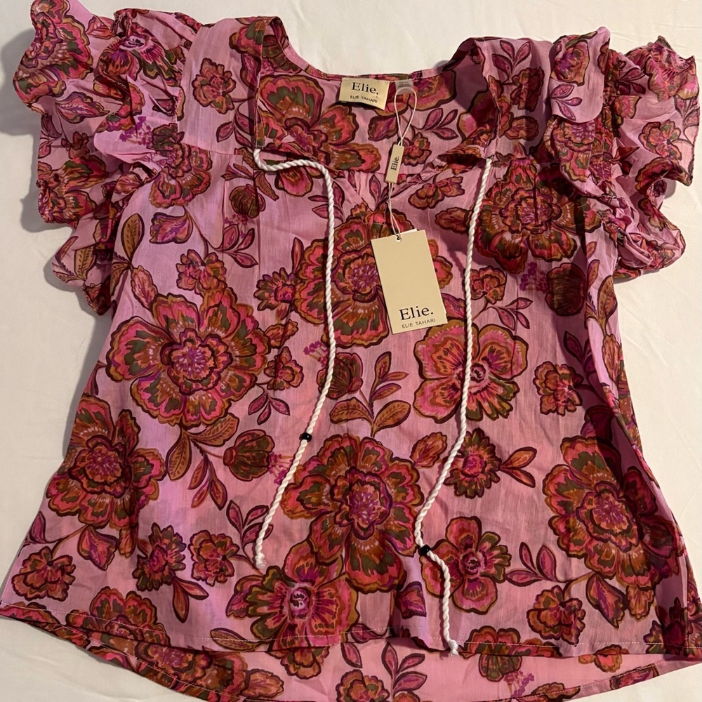Ellie Vibrant Pink Floral Blouse